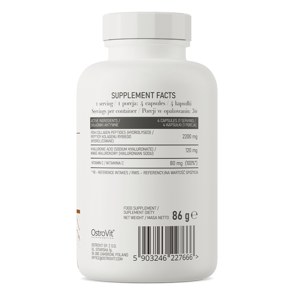 Marine Collagen + Hyaluronzuur + Vitamine C – 120 capsules | OstroVit