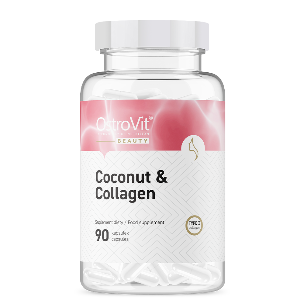 Marine Collageen | MCT-olie van kokosnoot | Vitamine C | 90 capsules | OstroVit
