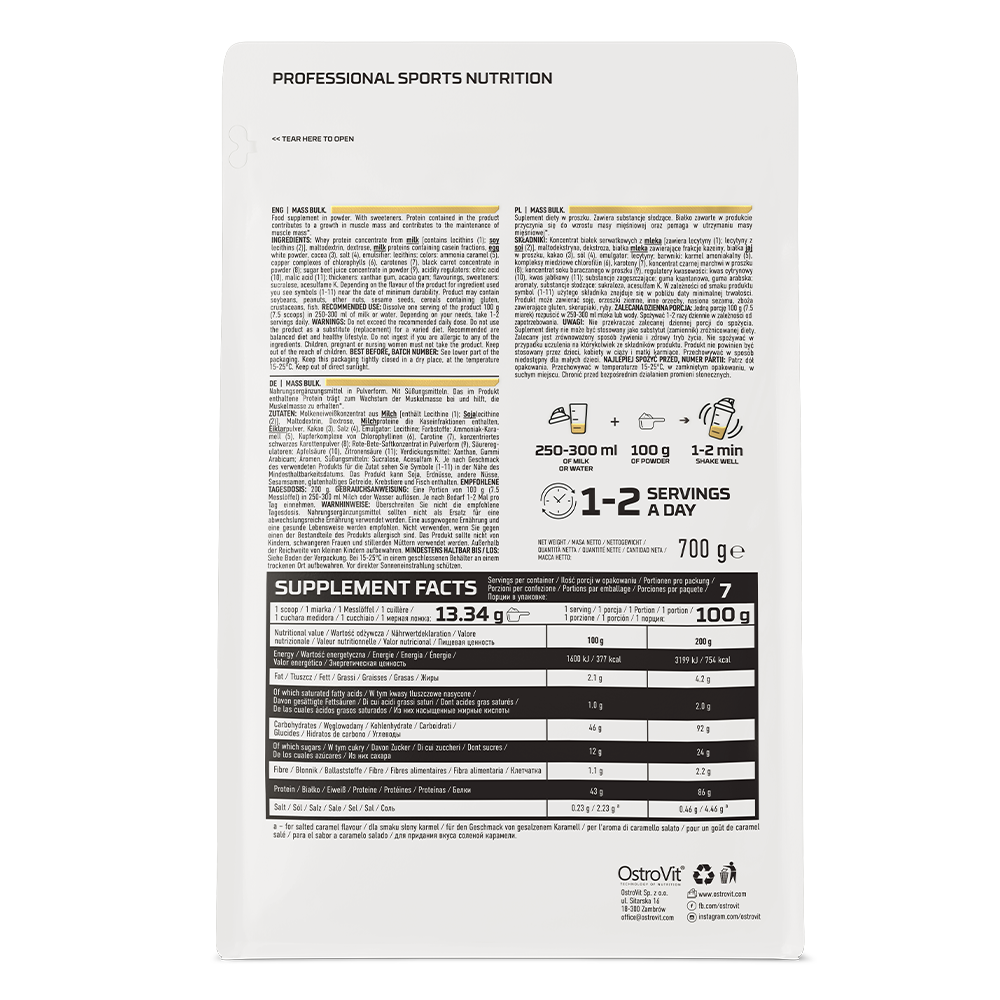 Mass Bulk | 700 g | Aardbei | OstroVit