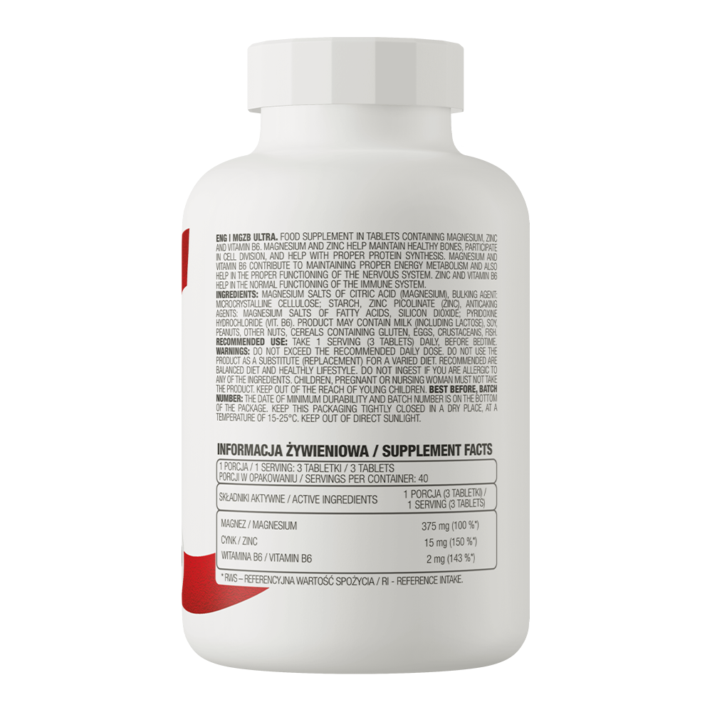 MgZB Ultra – 120 tabletten, Mg + Zn + B6 | OstroVit
