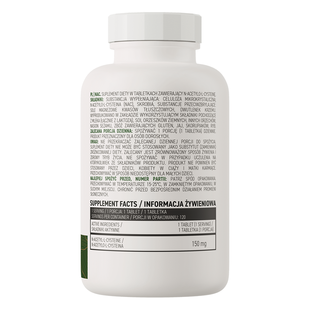 NAC VEGE – 120 vegan tabletten, 150 mg per tablet | OstroVit