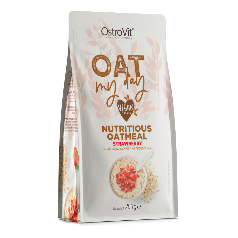 Oat My Day Aardbei 200 g – Rijk aan vezels, zonder toegevoegde suikers* | OstroVit