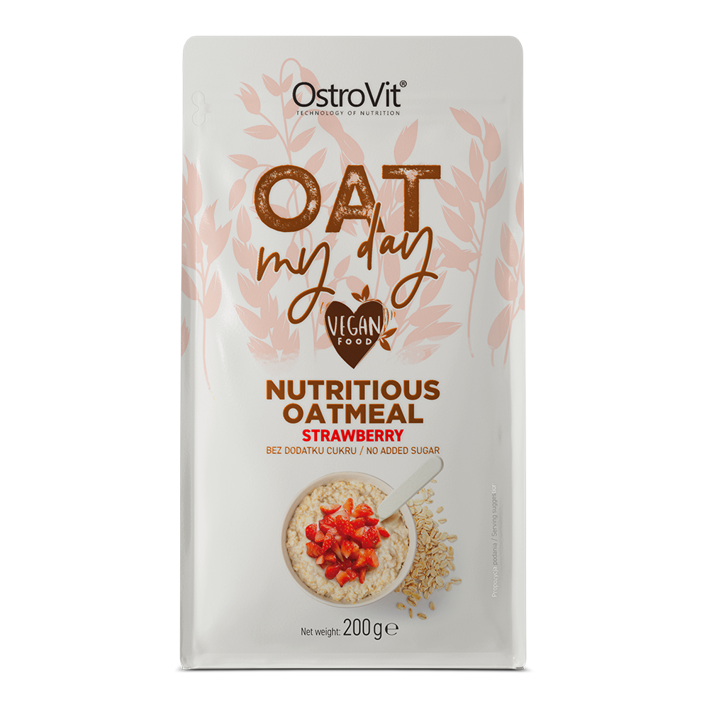 Oat My Day Aardbei 200 g – Rijk aan vezels, zonder toegevoegde suikers* | OstroVit