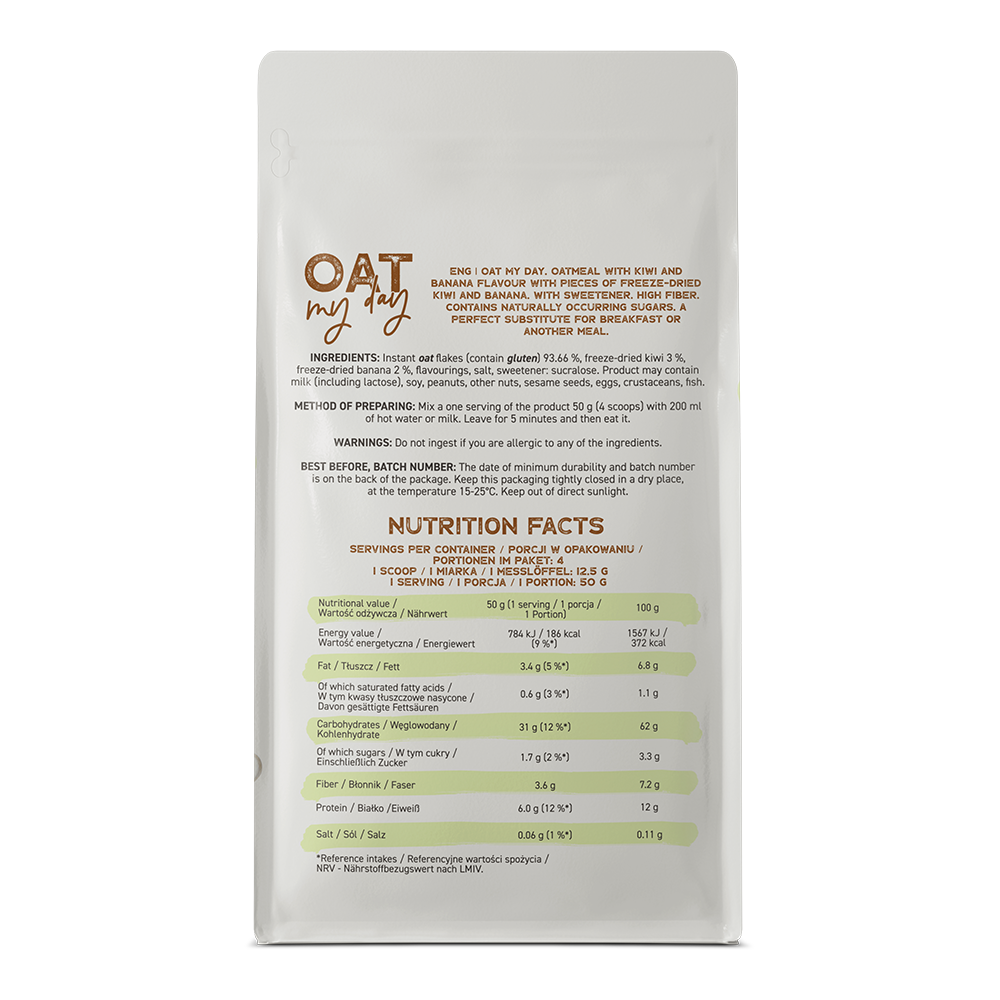 Oat My Day – 200 g - Kiwi & banaan, Rijk aan vezels | OstroVit