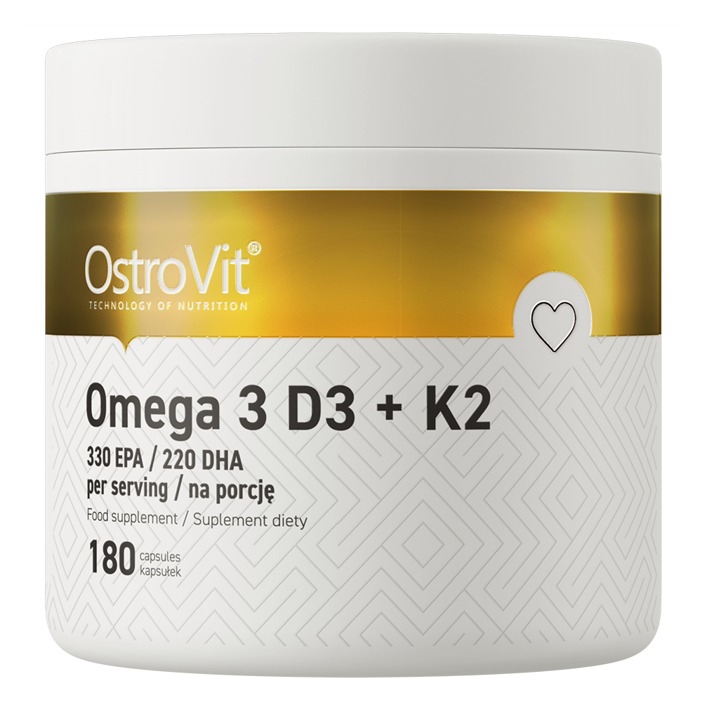 Omega‑3 + D3 (2000 IE) + K2 (MK‑7) + E – 180 softgels | OstroVit
