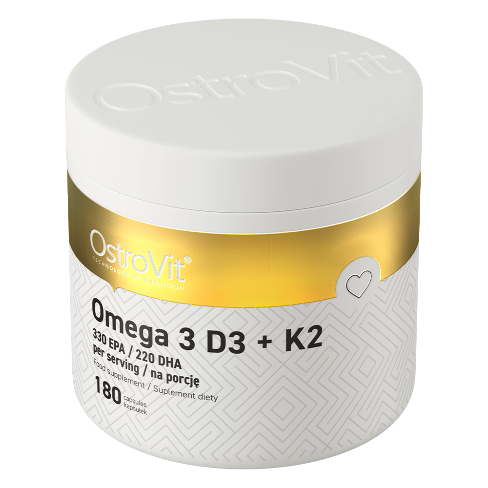 Omega‑3 + D3 (2000 IE) + K2 (MK‑7) + E – 180 softgels | OstroVit