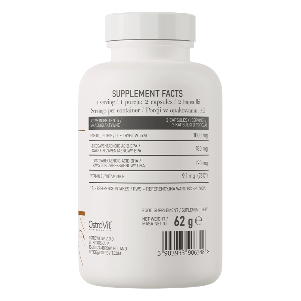 Omega 3 Easy to Swallow – 90 softgels, Kleine capsules | OstroVit