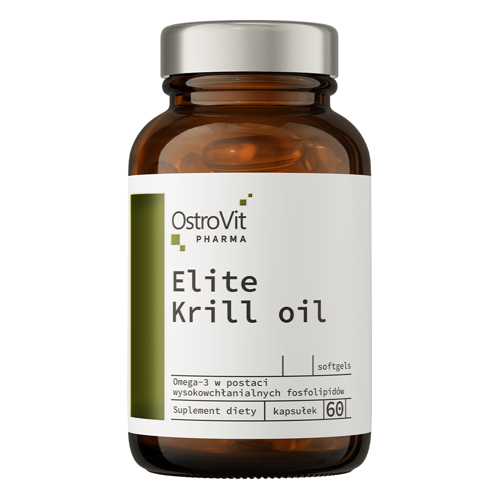 Elite Krill oli | Antarctische krill | Omega 3, EPA, DHA, Fosfolipiden & Astaxanthine | 60 Softgel | OstroVit Pharma