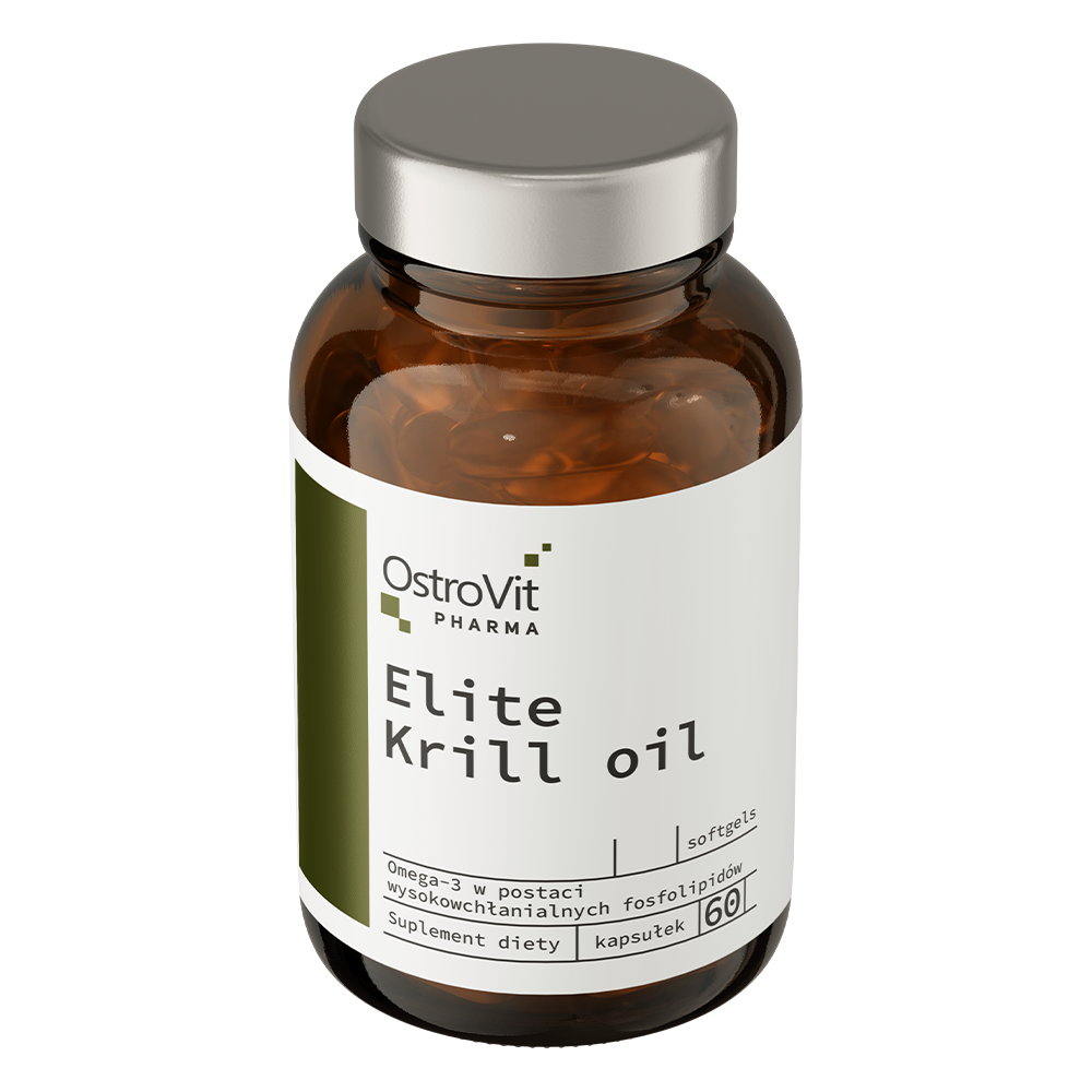 Elite Krill oli | Antarctische krill | Omega 3, EPA, DHA, Fosfolipiden & Astaxanthine | 60 Softgel | OstroVit Pharma