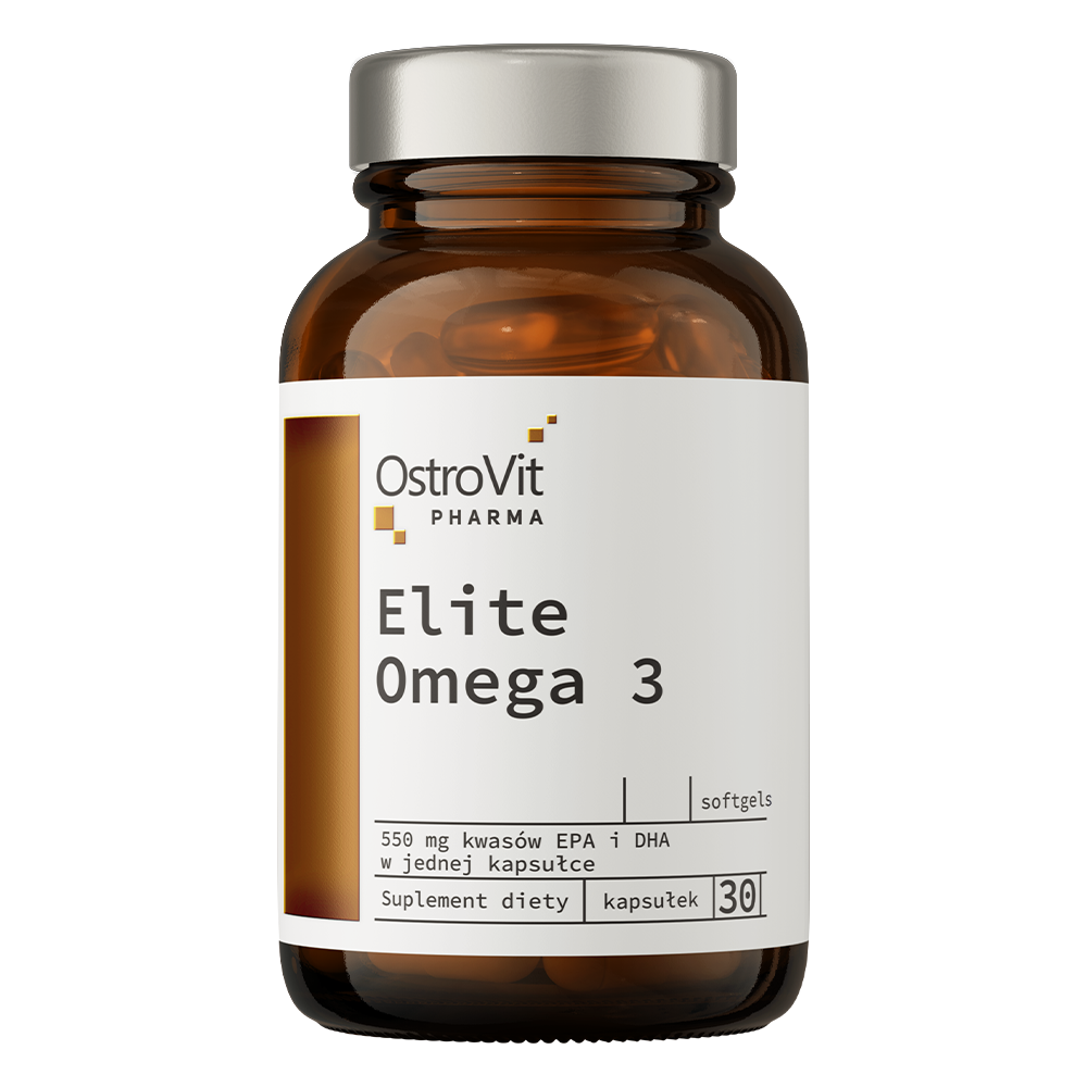 Elite Omega-3 – 30 Weichkapseln, 1000 mg Fischöl (EPA 330 mg, DHA 220 mg) + 2 mg Vitamin E | OstroVit Pharma