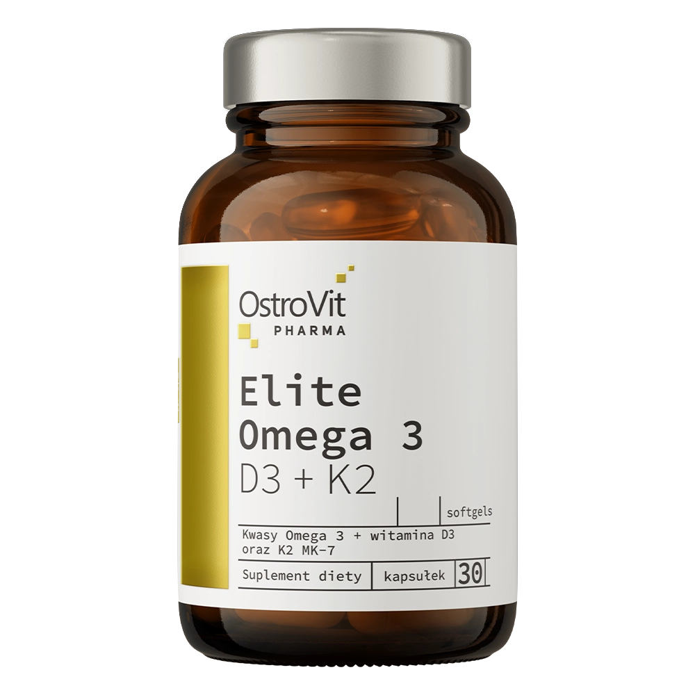 Elite Omega‑3 D3+K2 – 30 softgels, 1000 mg visolie + D3 2000 IE + K2 MK‑7 | OstroVit Pharma