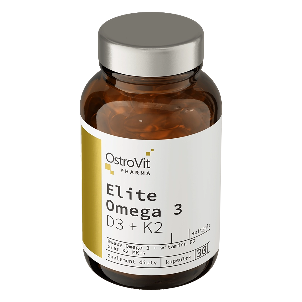 Elite Omega‑3 D3+K2 – 30 softgels, 1000 mg visolie + D3 2000 IE + K2 MK‑7 | OstroVit Pharma