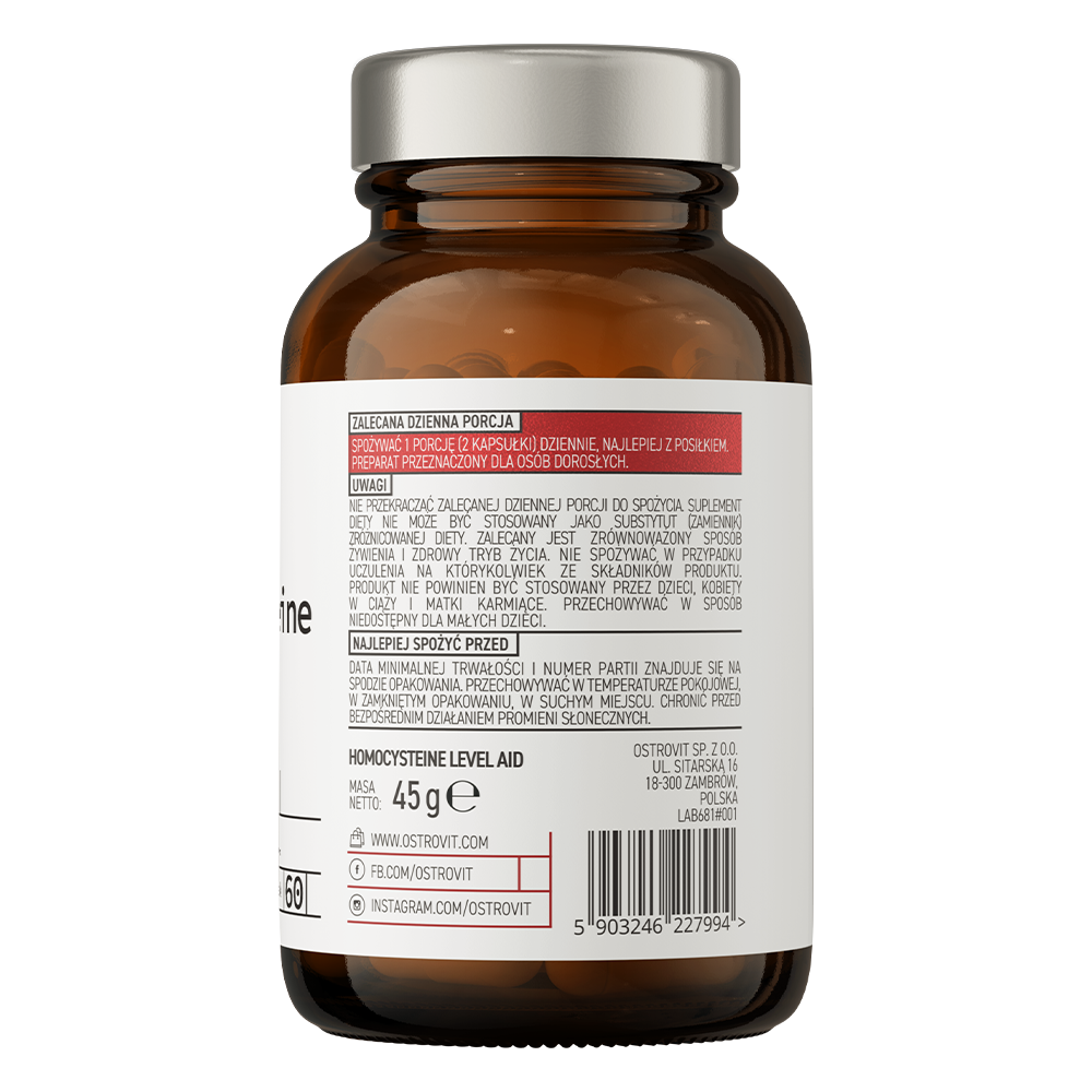 Homocysteine Level Aid | 60 Capsules | OstroVit Pharma