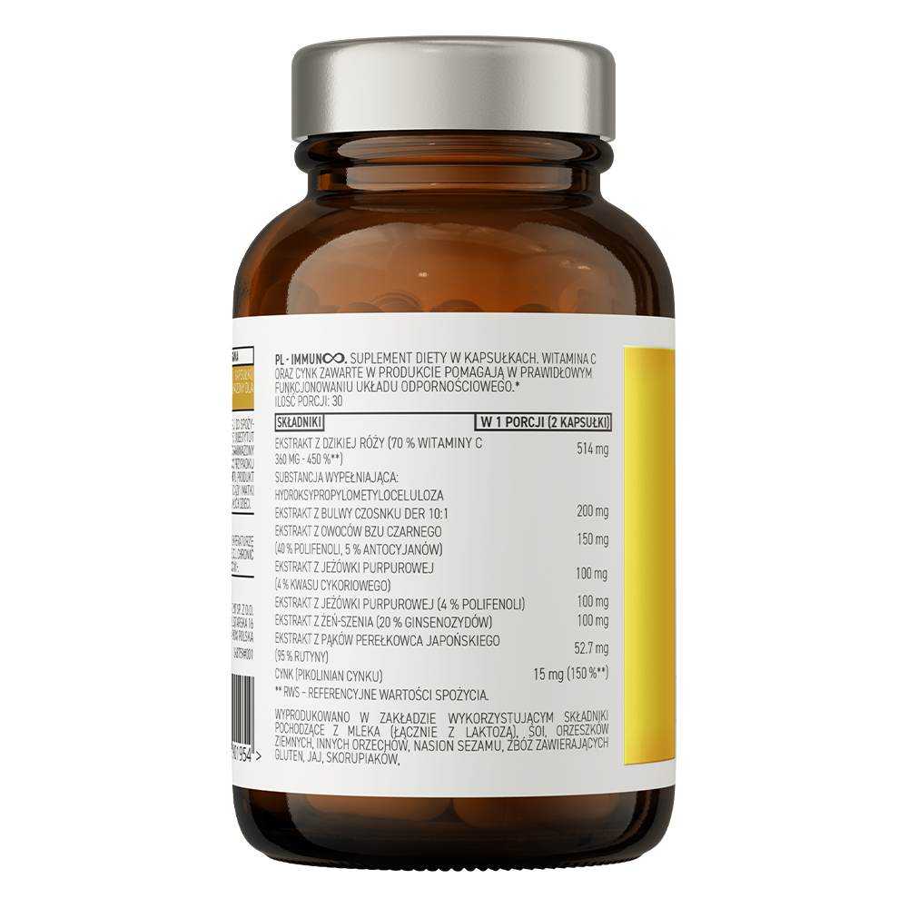 Immun∞ – 60 vegan capsules, Vitamine C, zink + extracten | OstroVit Pharma