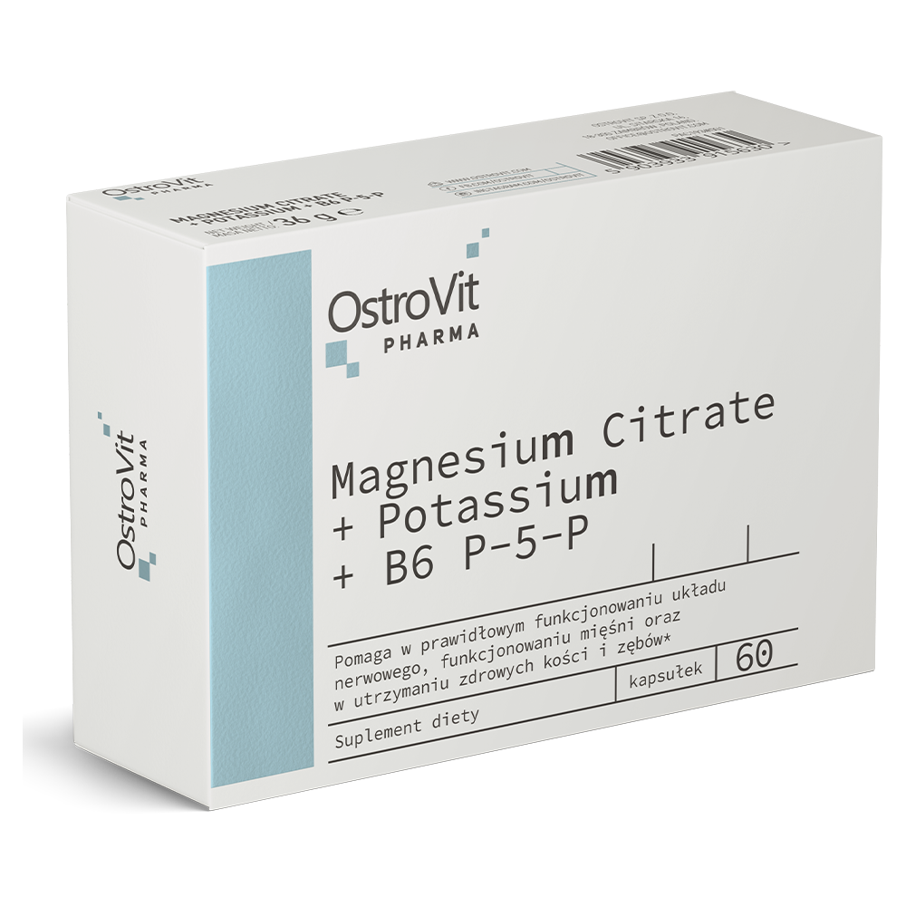 Magnesiumcitraat + Kalium + B6 P-5-P | 60 Capsules | OstroVit Pharma