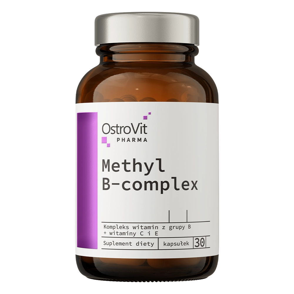 Methyl B Complex – 30 vegane Kapseln, bioaktive B-Vitamine + C & E | OstroVit Pharma