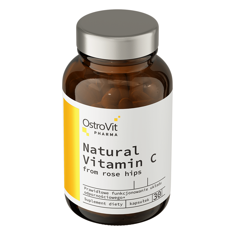 Natural Vitamin C – 30 vegan capsules, Rozenbottel‑extract | OstroVit Pharma