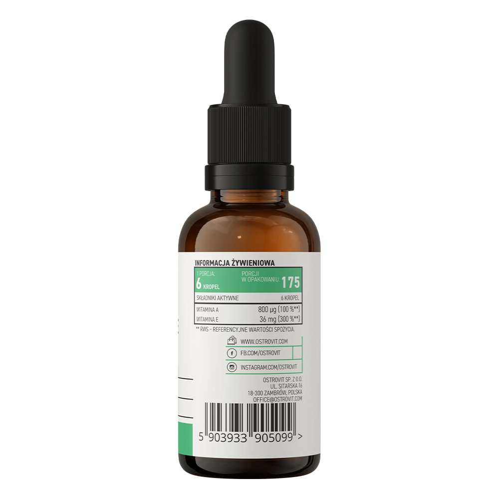 Vitaminen A+E | druppels | 175 Porties | 30 ml | OstroVit Pharma