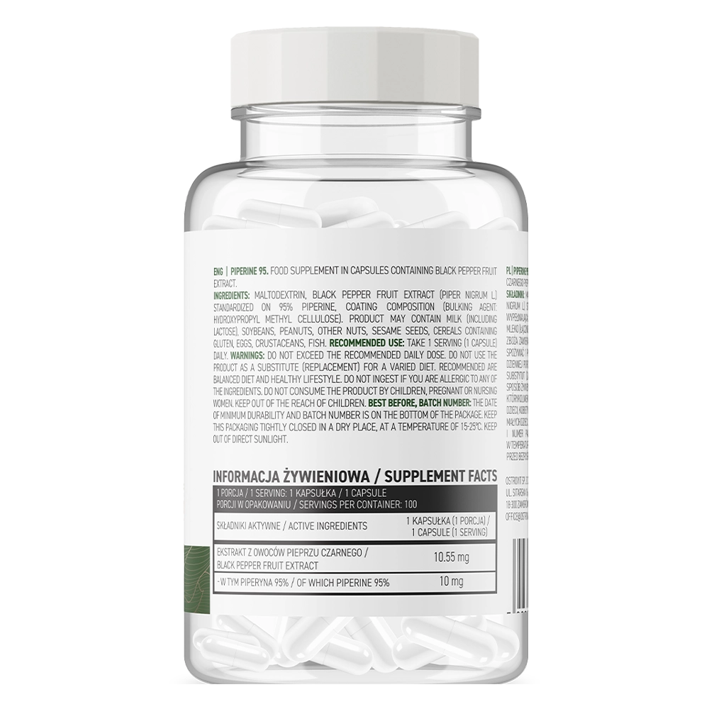 Piperine | Vegan | 100 Vegetarische capsules | 95% Piperine | OstroVit