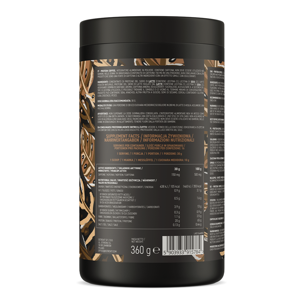 Protein Coffee – 360 g, 20 g eiwit + 150 mg cafeïne | OstroVit