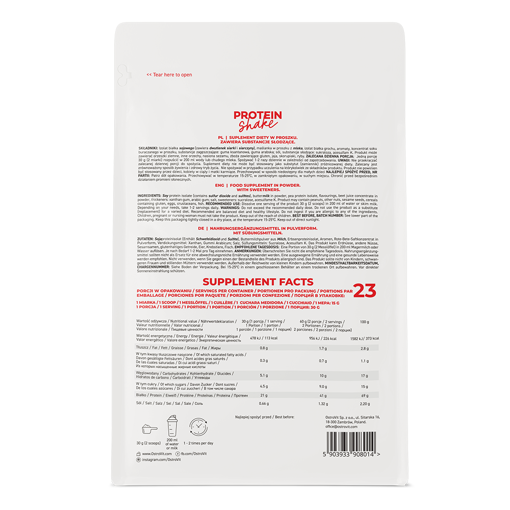 Eiwitshake | 700 g | Aardbeiensmaak 🍓 | OstroVit