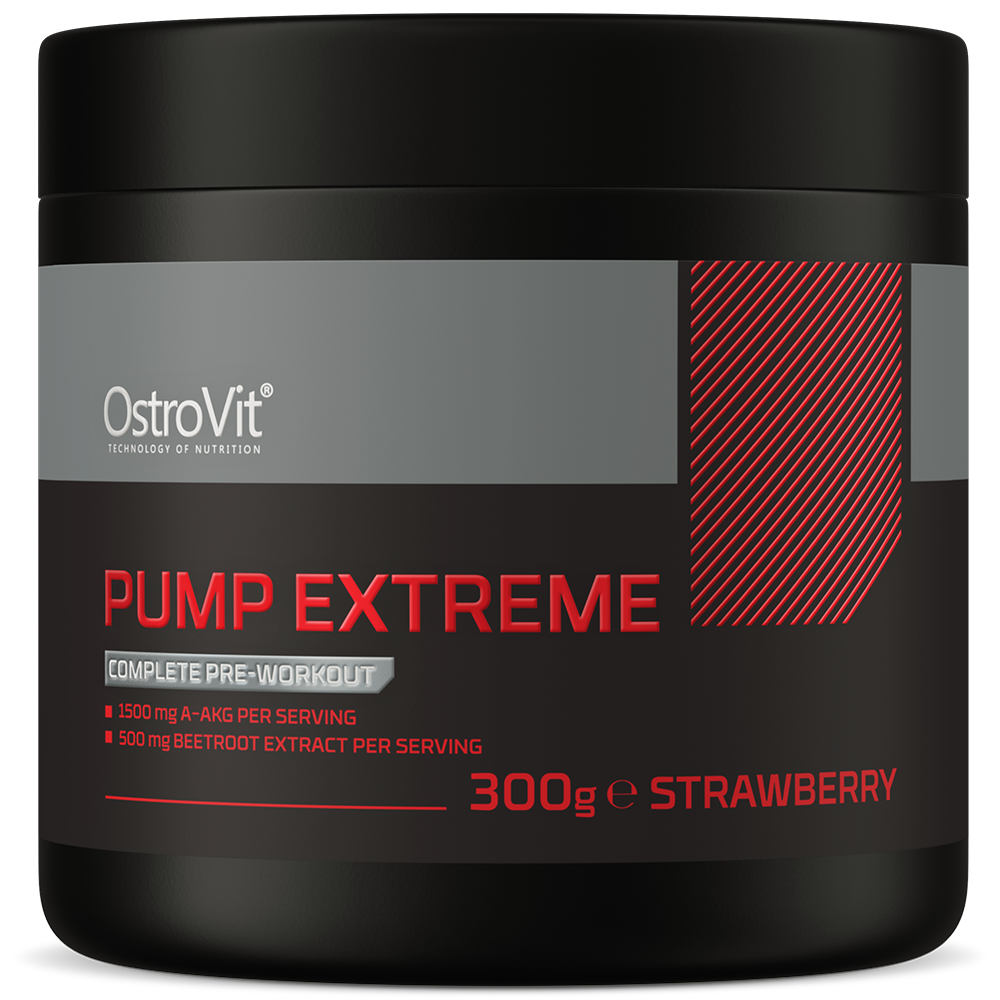Pump Extreme – 300 g, Aardbei, 30 porties, Pre‑workout | OstroVit