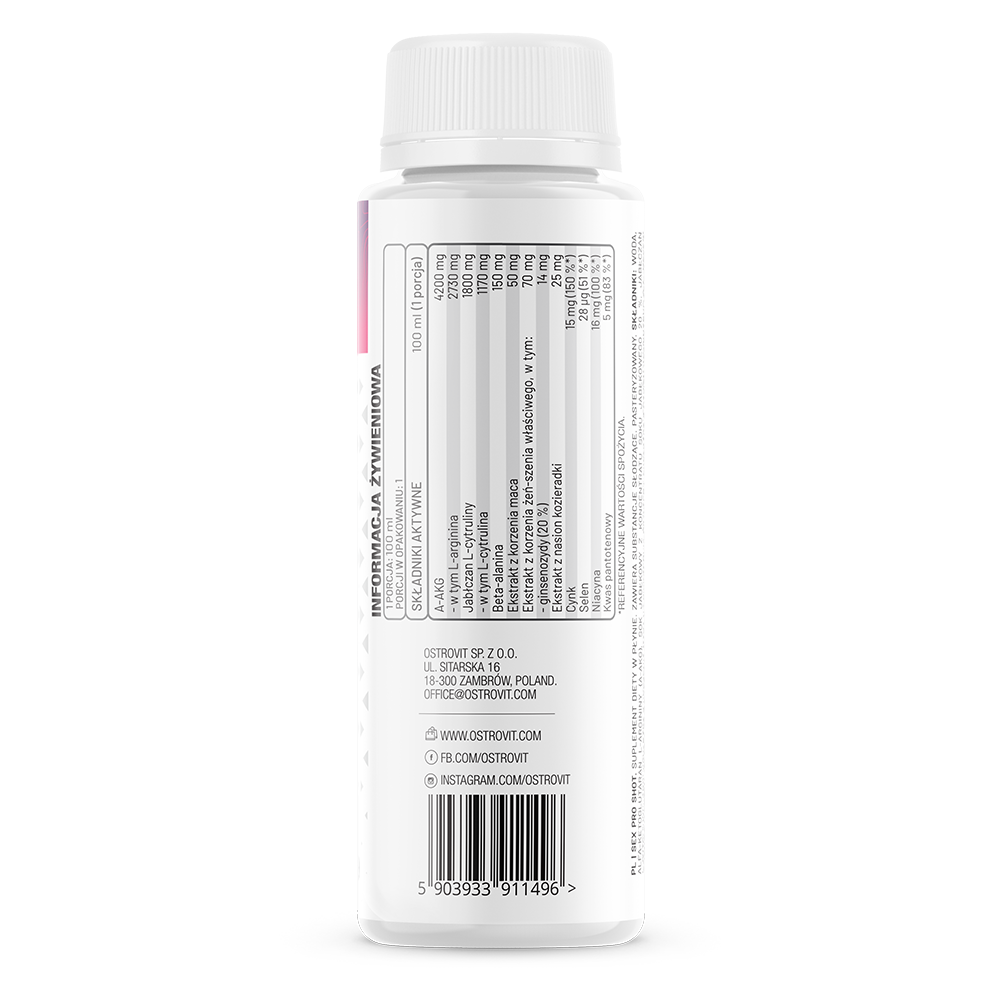 Sex Pro Women Shot – 100 ml, watermeloen‑aardbei, vegan | OstroVit