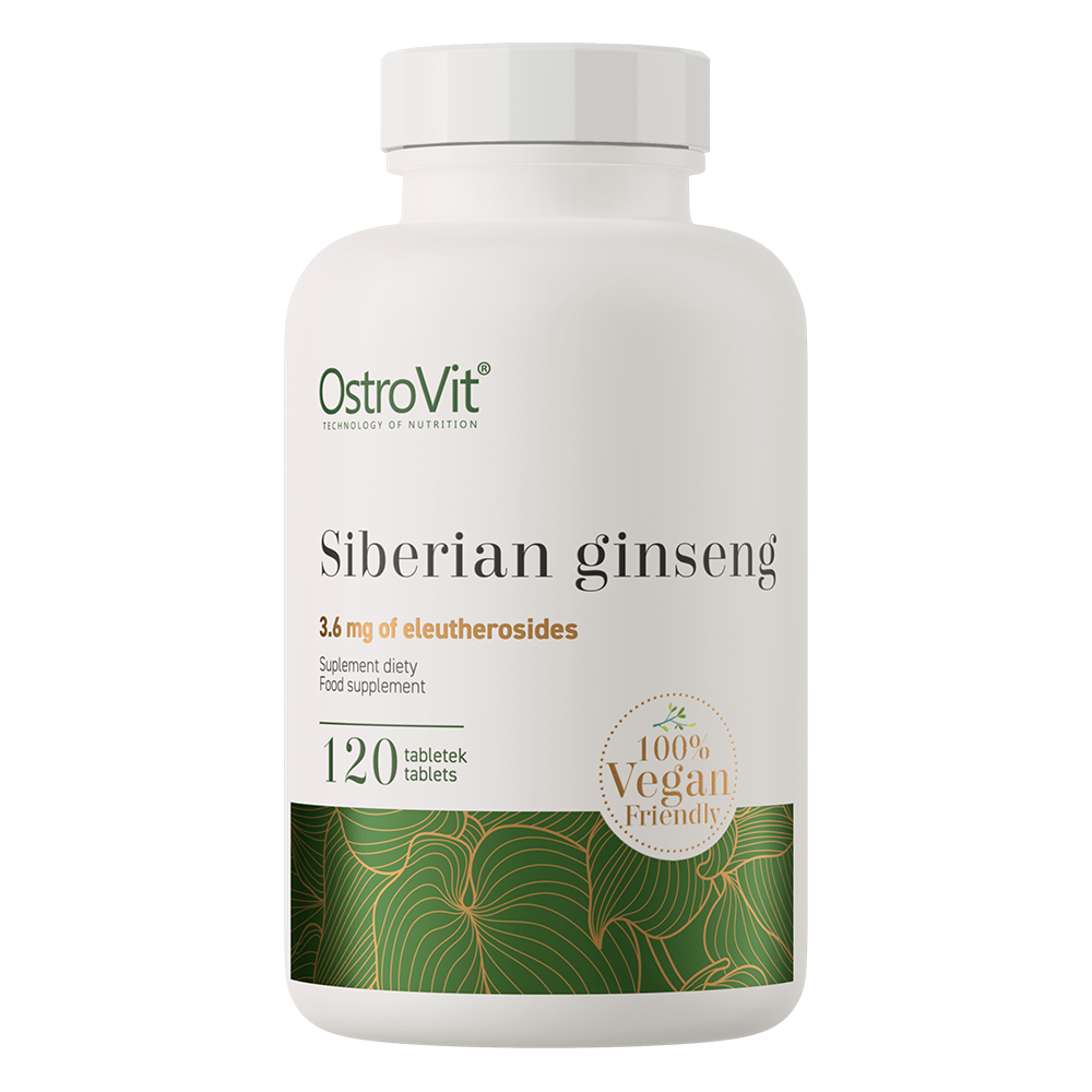 Siberian Ginseng VEGE – 120 tabletten, 300 mg (1,2% eleutherosiden) | OstroVit
