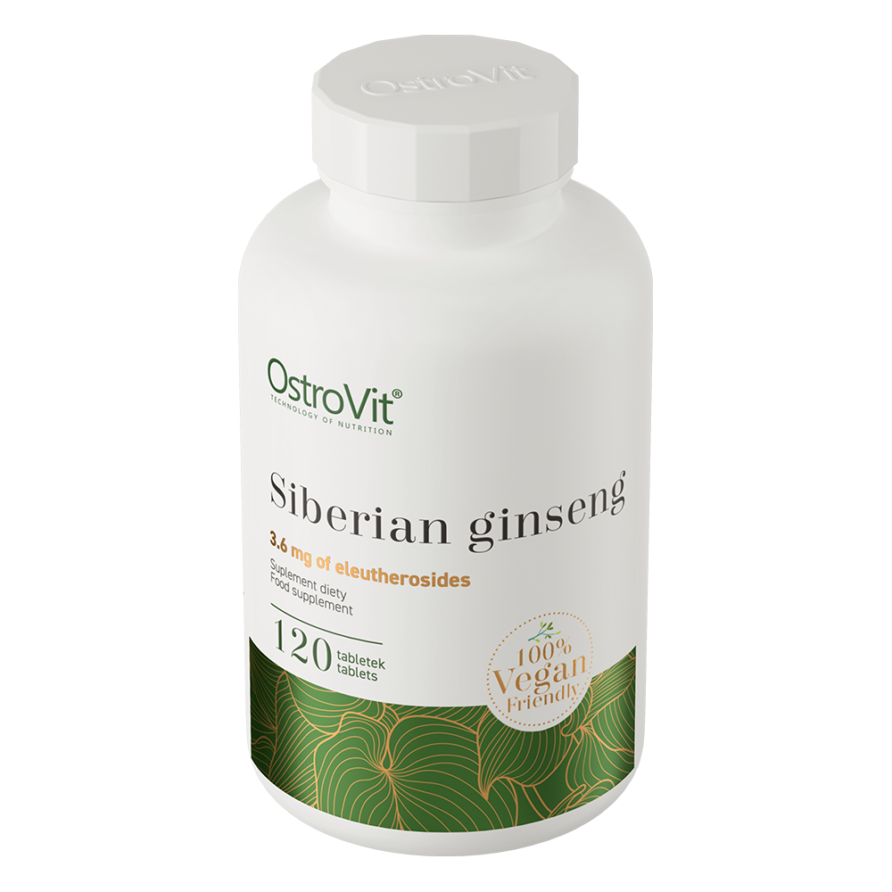 Siberian Ginseng VEGE – 120 tabletten, 300 mg (1,2% eleutherosiden) | OstroVit