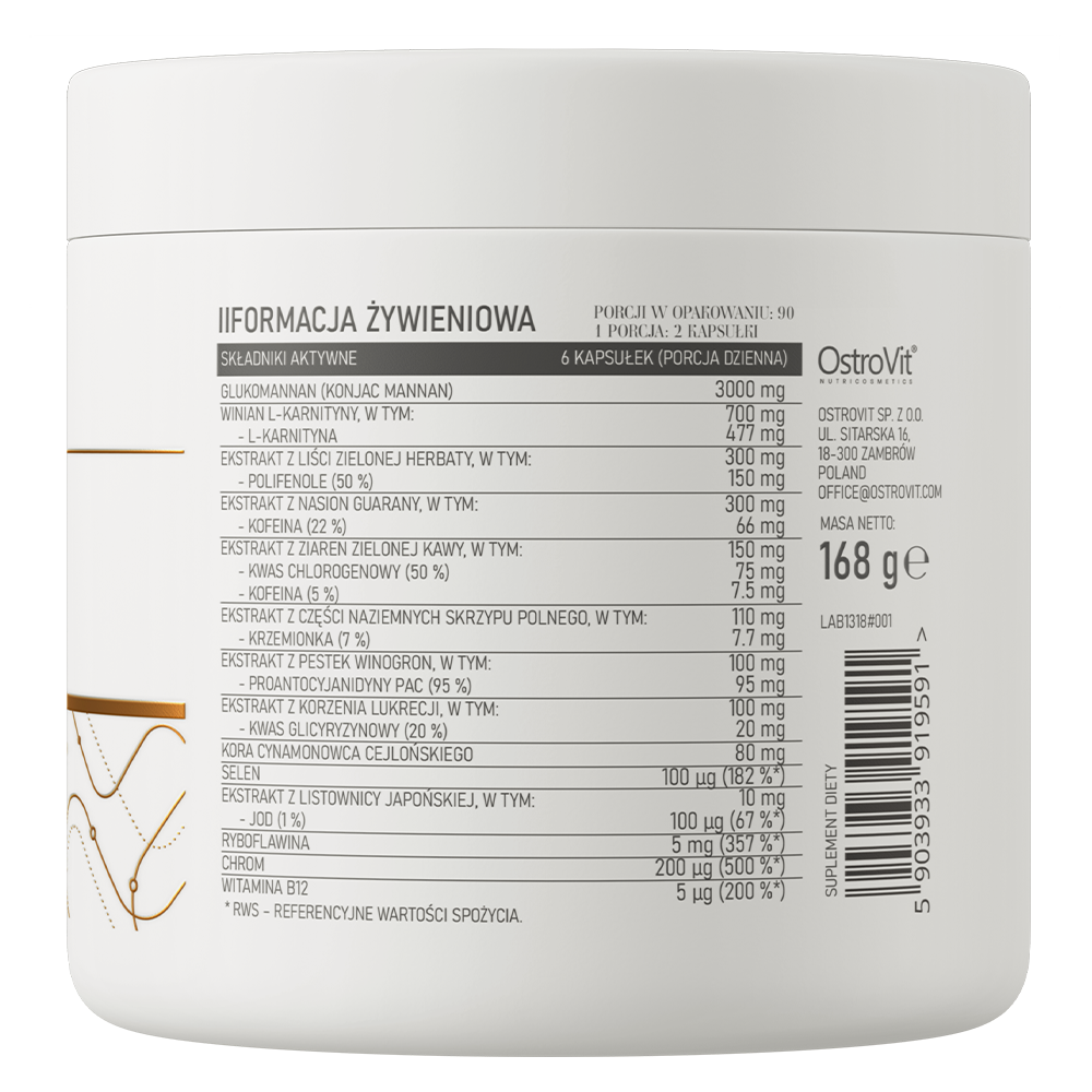 Slim Care Glucomannan Complex – 180 capsules, 30 dagen | OstroVit