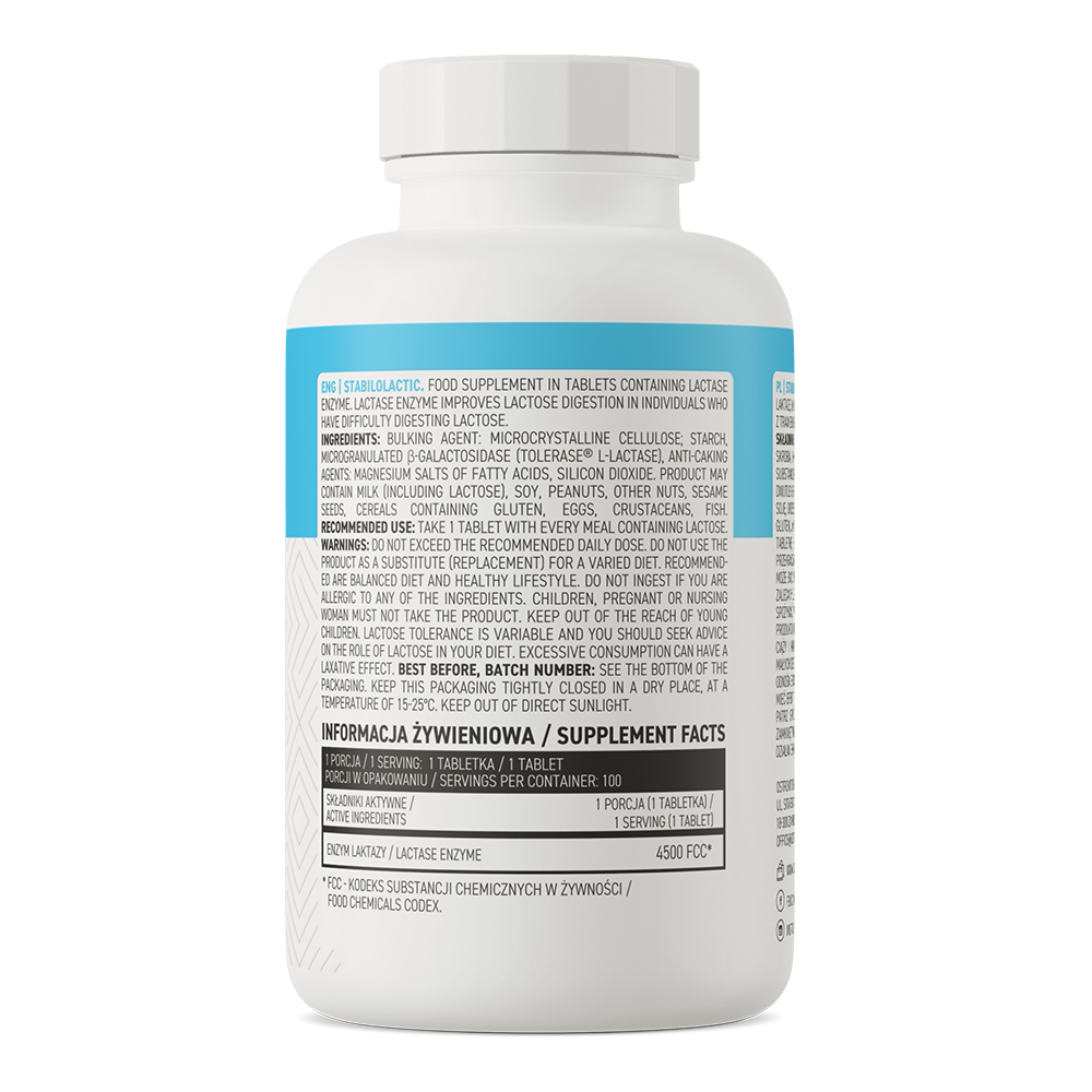 Stabilolactic – 100 tabletten, 4500 FCC lactase (Tolerase® L) | OstroVit