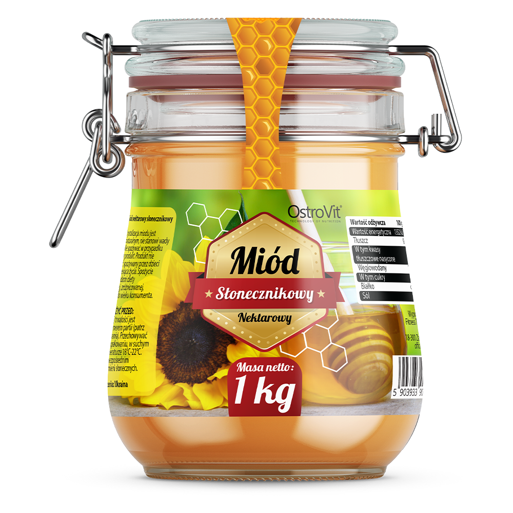 Zonnebloemhoning | 1000 g | 100% Puur | OstroVit