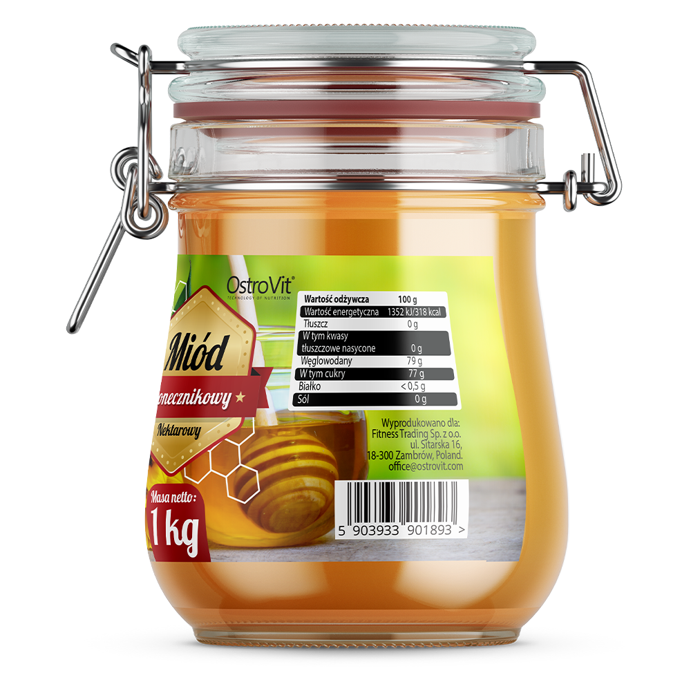 Zonnebloemhoning | 1000 g | 100% Puur | OstroVit