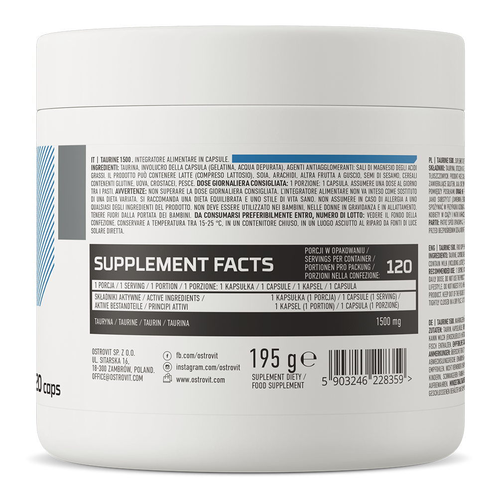 Taurine | 1500 mg | 120 Capsules | OstroVit