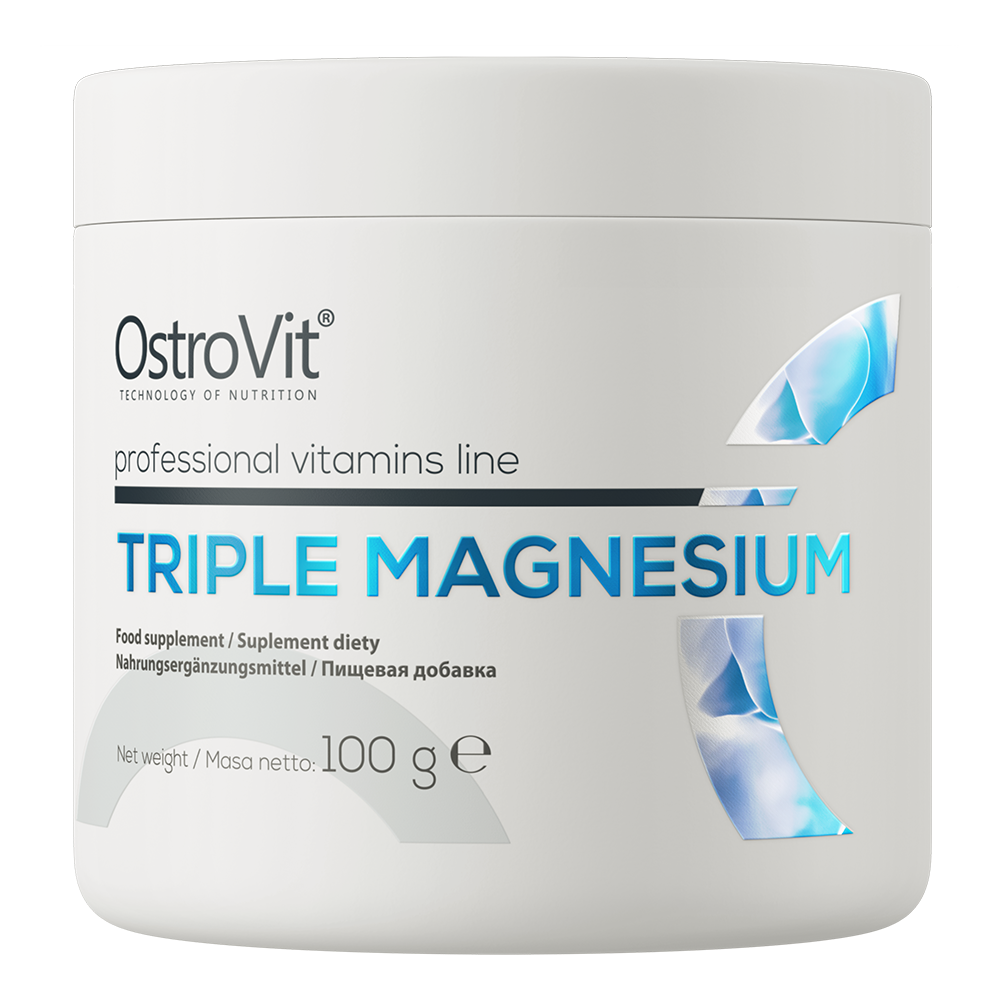 Triple Magnesium | 3 Vormen van Magnesium | Poeder | 100 g | Natural | OstroVit