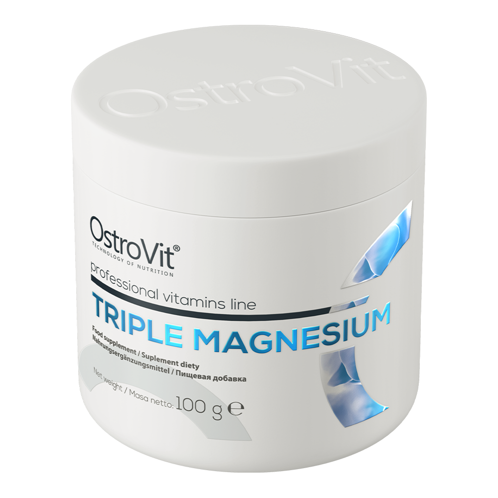 Triple Magnesium | 3 Vormen van Magnesium | Poeder | 100 g | Natural | OstroVit