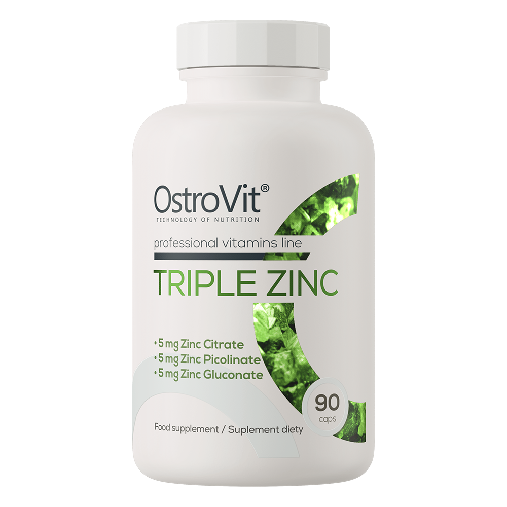 Triple Zinc – 90 capsules, 15 mg zink (gluconaat, picolinaat, citraat) | OstroVit