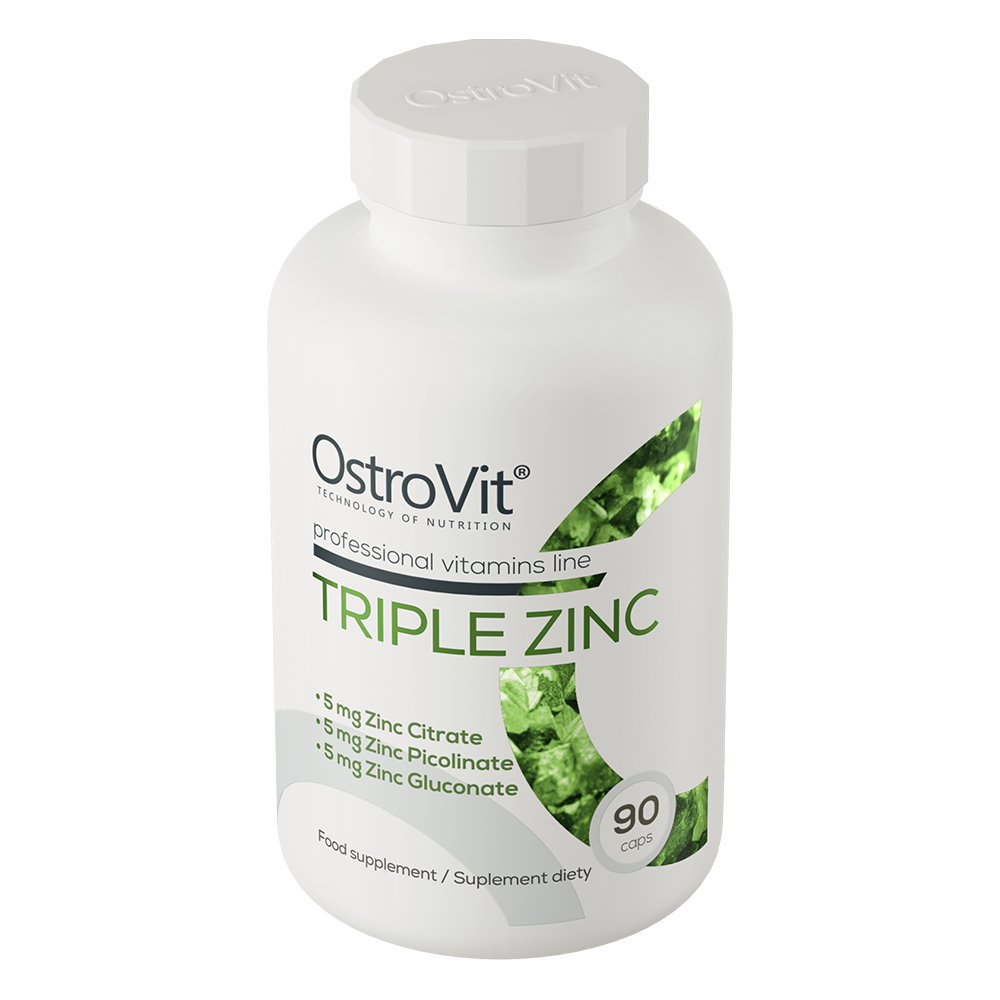 Triple Zinc – 90 capsules, 15 mg zink (gluconaat, picolinaat, citraat) | OstroVit