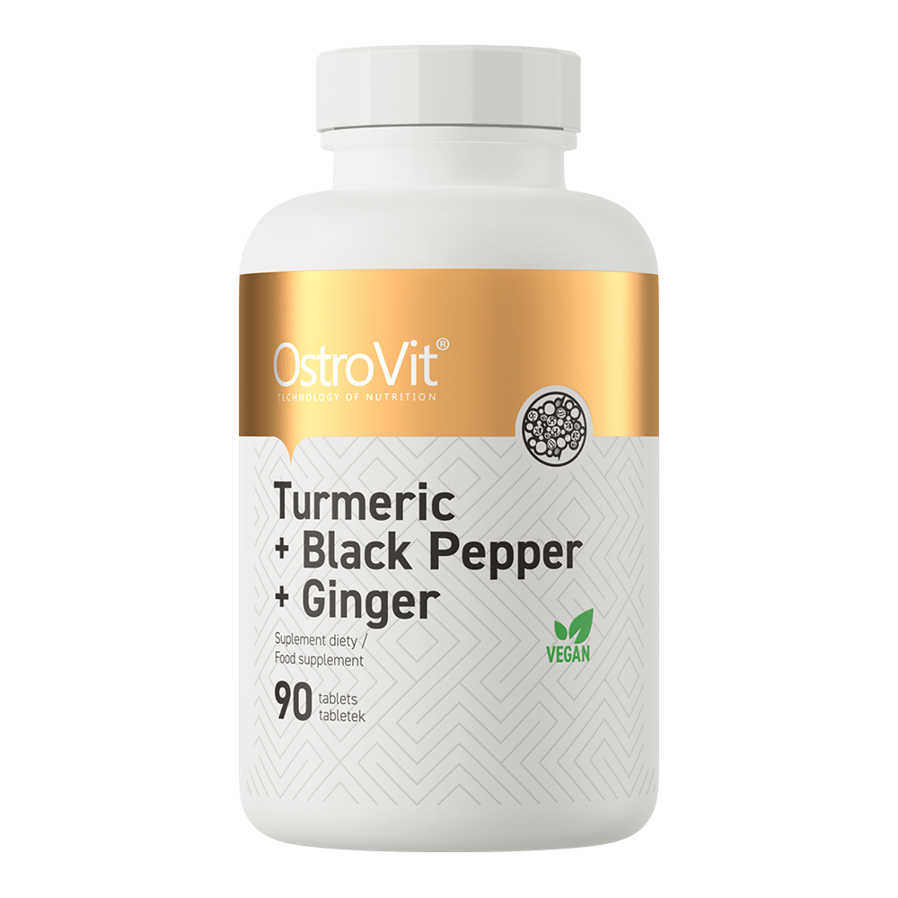Turmeric + Black Pepper + Ginger – 90 vegan tabletten | OstroVit