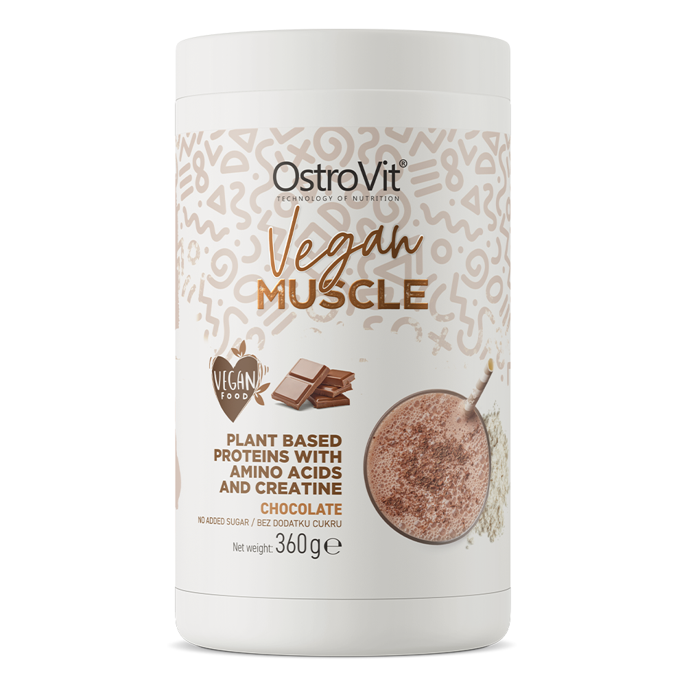 Vegan Spiermassa | 360 g | Chocolade | Plantaardig Eiwit | OstroVit