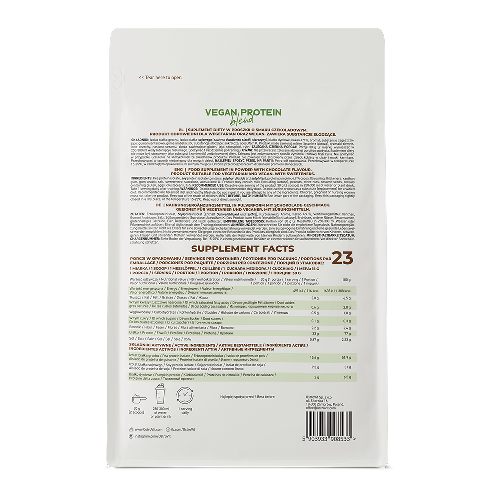 VEGAN Protein Blend | Vegan Eiwit | 700 g | Chocolade 🍫 | OstroVit