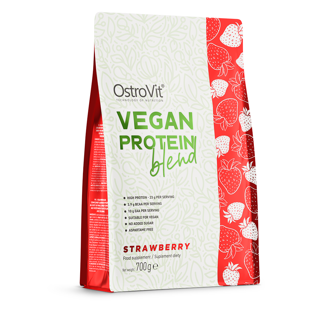 VEGAN Protein Blend | Vegan Eiwit | 700 g | Aardbei 🍓 | OstroVit