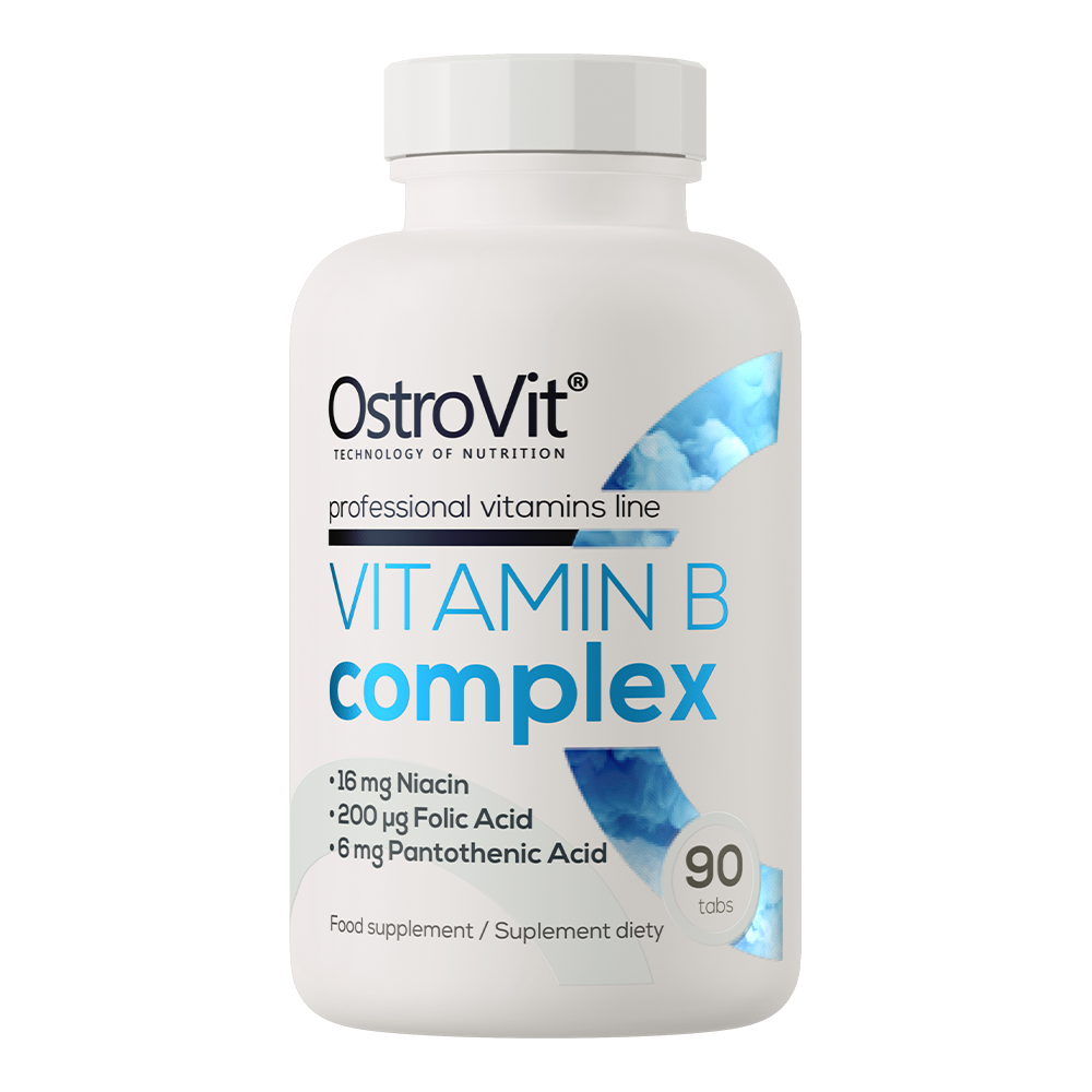 Vitamin B Complex – 90 tabletten, 100% RI B1‑B12 + C & E | OstroVit