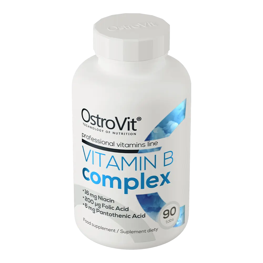 Vitamin B-kompleks – 90 tabletter, 100 % RI B1-B12 + C & E | OstroVit