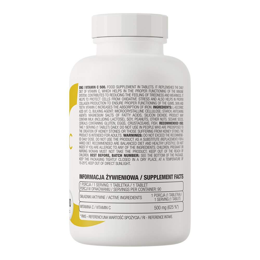 Vitamin C 500 mg – 90 vegan tabletten | OstroVit