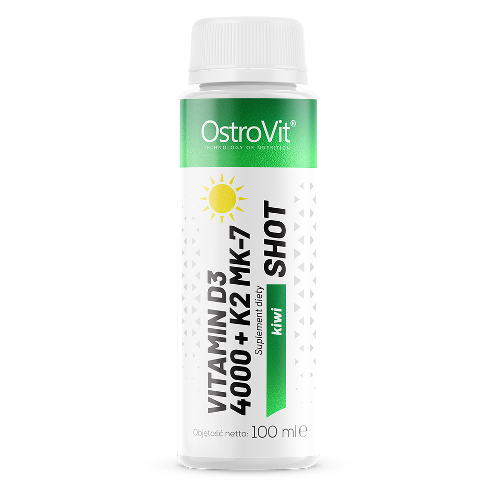 Vitamine D3 4000 IE + K2 MK‑7 Shot – Kiwi, 100 ml | OstroVit