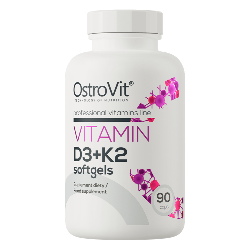 Vitamin D3 + K2 (MK‑7) – 90 softgels, 2000 IE D3 + 100 µg K2 | OstroVit