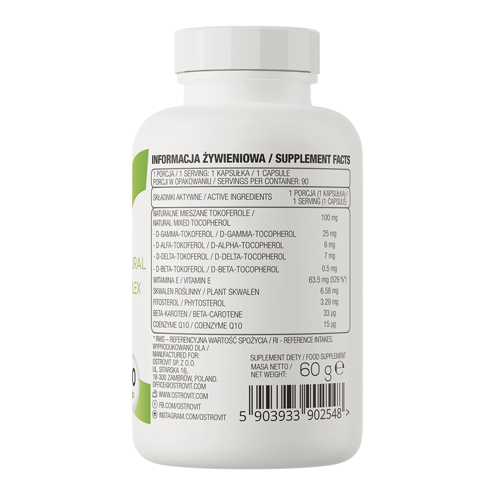 Vitamine E Natuurlijk Tocoferolen Complex – 90 softgels | OstroVit