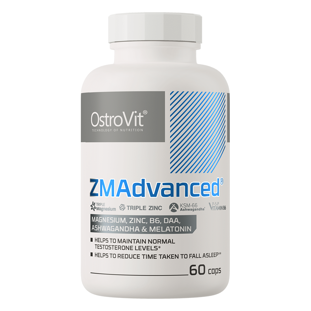 ZMAdvanced – 60 capsules, Mg, Zn, B6 (P‑5‑P), KSM‑66®, 1 mg melatonine | OstroVit