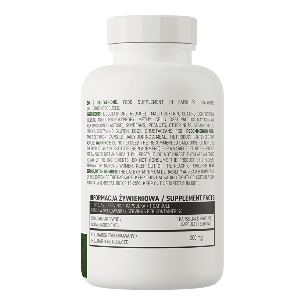 Glutathione VEGE – 90 capsules, 200 mg L‑glutathion | OstroVit